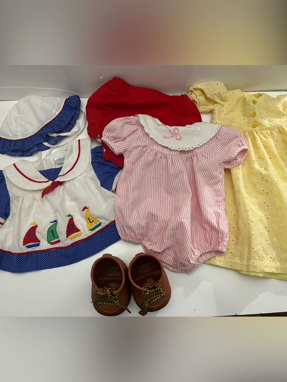 Vintage 80s Furskins Shoes & VTG Doll Clothing